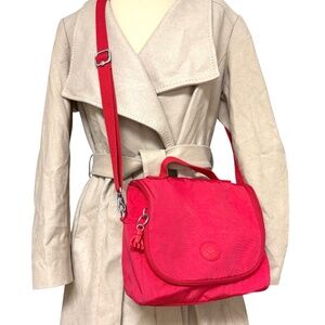 bag lunch KIPLING red nylon 8x9x5 crossbody adjustable strap insulated